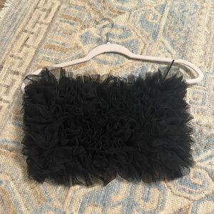 Strapless black Mable toule crop top